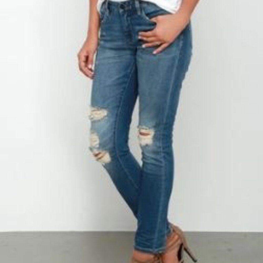 Blank NYC Skinny Classique Destroyed Dark Wash Skinny Jeans Misses Size 25